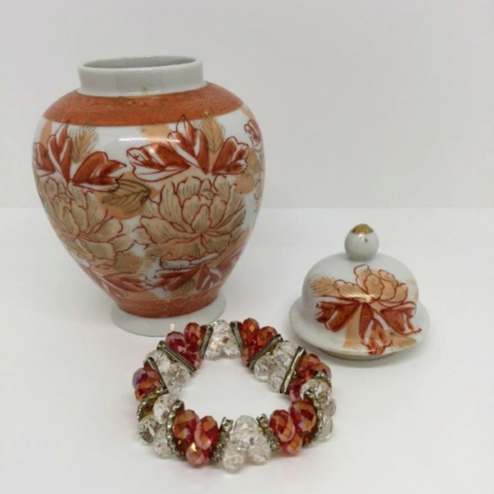 Gold Modern Geometric Peach Bib Necklace Lotus Gin - image 2